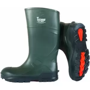 Image of Troya Techno Unisex Adults Safety Wellingtons (11 UK) (Dark Green/Black) - Dark Green/Black
