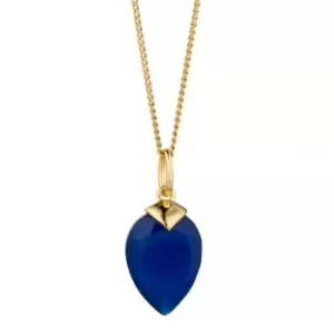 image of September Yellow Gold Plated Birthstone Chalcedony Stone Pendant P4983