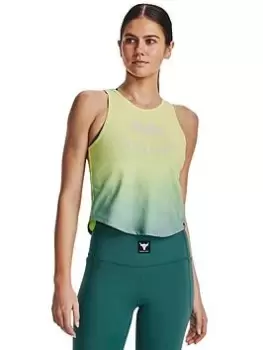 Image of Under Armour Project Rock State Of Mind Tank - Yellow, Yellow, Size 2XL, Women