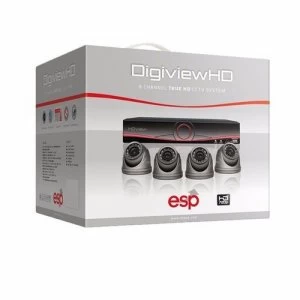 Image of ESP 8 Channel Digiview AHD CCTV 4 Dome Camera Kit - 1TB