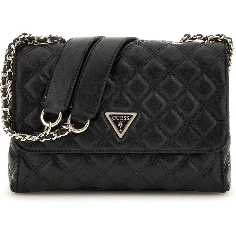 Image of Guess Womens Giully Flap Cross Body Bags Black female One Size