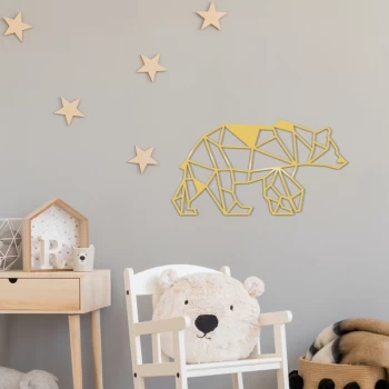 Image of Bear2 Metal Decor - Gold Gold Decorative Metal Wall Accessory