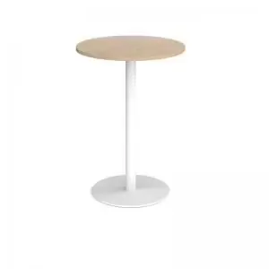Image of Monza circular poseur table with flat round white base 800mm - kendal