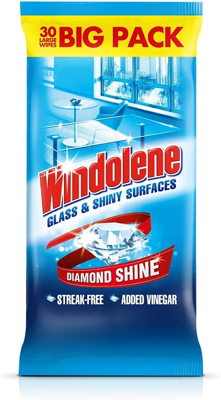 Image of Windolene Daimond Shine Glass and Shiny Surfaces 30 Cleaning Wipes