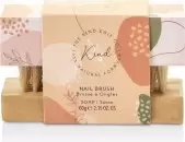 image of The Kind Edit Co Kind Soap and Nail Brush Set - 100g Soap Bar, Nail Brush