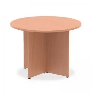 Image of Impulse 1000mm Round Table Beech Top Arrowhead Leg