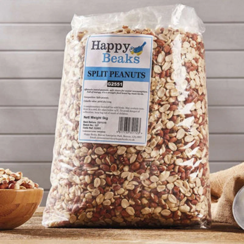 Image of Garden Gear Peanut Splits Bird Feed Premium Grade Aflatoxin Tested Wild Bird Food By Happy Beaks (28Kg)