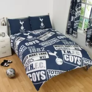 image of Tottenham Hotspur FC Childrens/Kids Official Patch Football Crest Duvet Set (Single) (Navy/White)