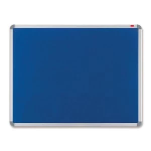 image of Nobo Professional 1500 x 1000mm Noticeboard with Blue Felt Surface Aluminium Frame and Wall Fixing Kit