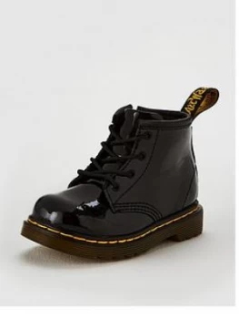 Image of Dr Martens Girls Infant 1460 Patent Boot - Black, Size 3 Younger