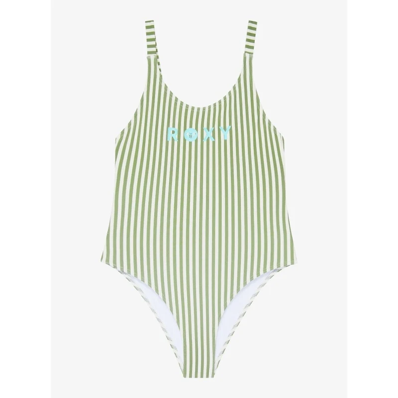 Image of Roxy Swimsuit Green/White Striped 14Y (156CM)