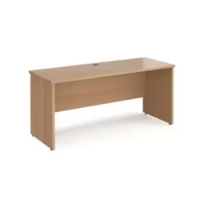 Image of Office Desk Rectangular Desk 1600mm Panel End Leg Beech Tops 600mm Depth Maestro 25