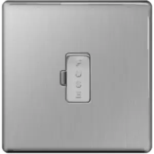 Image of BG Brushed Steel 13A Unswitched Fused Connection Unit Flex Outlet - Steel Grey