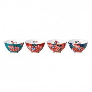Image of Wedgwood Paeonia Blush Ice Cream Bowls Set Of 4 Pink