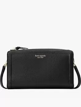 image of Kate Spade New York Knott Pebbled Leather Cross-Body Bag - Black