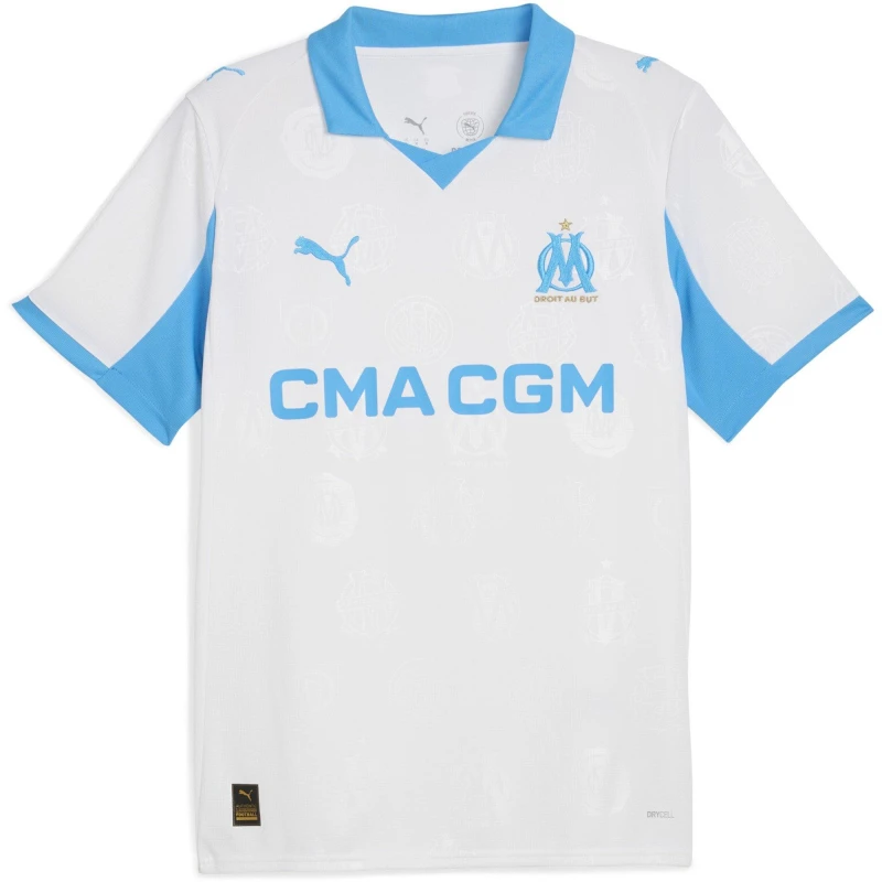 Image of Puma Olympique Marseille Home Shirt 2025 2026 Adults White/Blue male S