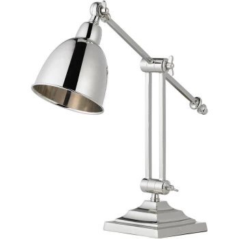 image of Endon Raskin - Table Lamp Polished Nickel Plate, E14