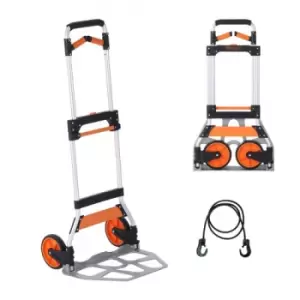 Image of VEVOR Folding Hand Truck, 309 lbs Load Capacity, Aluminum Portable Cart, Convertible Hand Truck and Dolly with Telescoping Handle and PP+TPR Wheels, U
