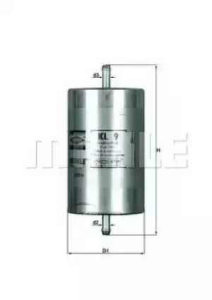 image of Fuel Filter KL9 76626030 by MAHLE Original