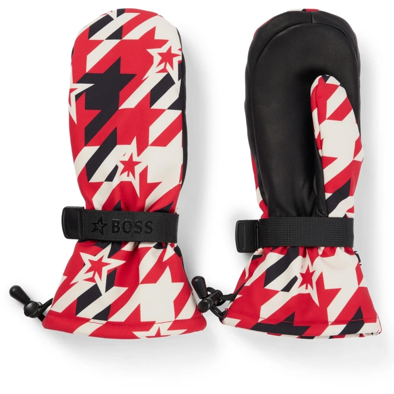 Image of Boss Mens Insulated Waterproof Ergonomic Ski Gloves Red male M