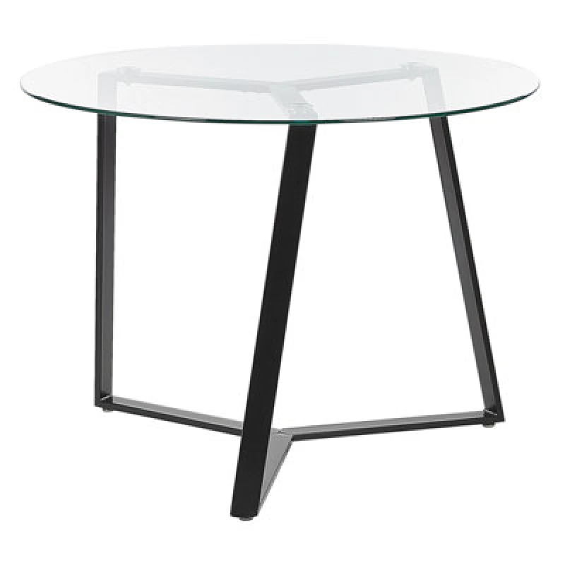 Image of Beliani Dining Table Kebri Black 100 Cm 100 Cm Tempered Glass