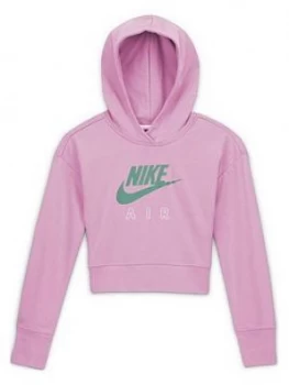 image of Nike Air Older Girls Crop Hoodie - Pink