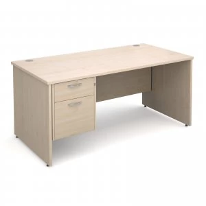 Image of Maestro 25 PL Straight Desk With 2 Drawer Pedestal 1600mm - Maple pane