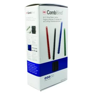 Image of Original Acco GBC Binding Comb 12.5mm A4 21 Ring Black Pack of 100