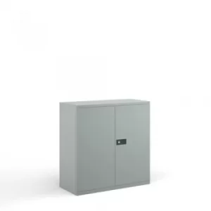 image of Steel contract cupboard with 1 shelf 1000mm high silver