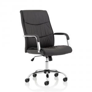 Image of Trexus Carter Chair With Arms Luxury Faux Leather Black Ref EX000148