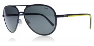 image of Polo Ralph Lauren PH3102 Sunglasses Dark Metallic Blue 911987 59mm