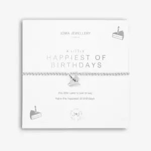 Image of A Little Happiest Of Birthdays Silver 17.5cm Stretch Bracelet 5227