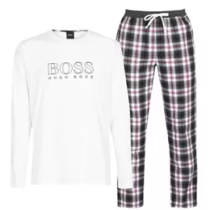 image of Boss Cosy Long Pyjama Set - White