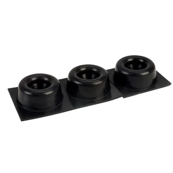 image of R-TECH 310037 Recessed Round Rubber Feet 22.1 - Black - Sheet Of 49