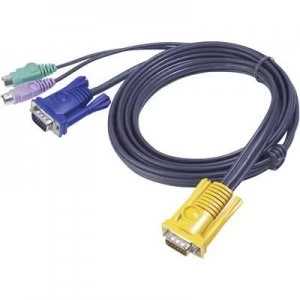 image of ATEN KVM Cable [1x SPHD-15 plug - 2x PS/2 plug, VGA socket] 3m Black