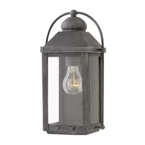 Image of Hinkley Anchorage Outdoor 1 Light Wall Lantern Aged Zinc IP44