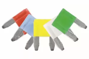 image of LED Mini Blade Fuse Assorted Blister 10/15/20/25/30amp 5 PC Connect 37146