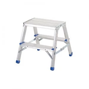 Image of GPC Folding Ladder 2 Steps Aluminium Capacity: 150 kg