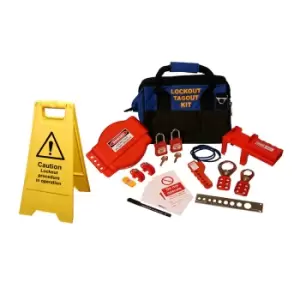 Image of Large Lockout Tagout Kit- for electrical and mechanical lockout tasks - Supplied in kit bag