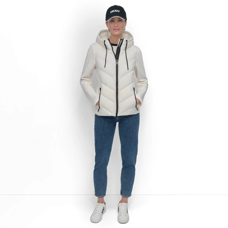 Image of DKNY Womens Multi Purpose Hybrid Jacket Pearl female 8 (XS)