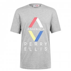 image of Perry Ellis Diamond T Shirt - 099 Steel Hthr