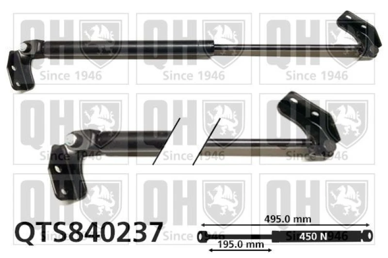 Image of QUINTON HAZELL Tailgate strut QUINTON HAZELL QTS840237