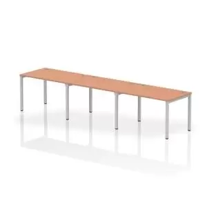 Image of Impulse Bench Single Row 3 Person 1200 Silver Frame Office Bench Desk