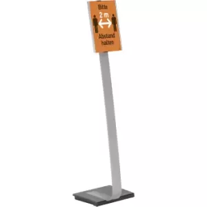 Image of Durable Floor stand with notice panel, made of aluminium, A4, WxH 210 x 297 mm