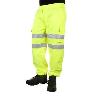 Image of B Seen Jogging Bottoms Hi Vis Zip Pockets 2XL Saturn Yellow Ref