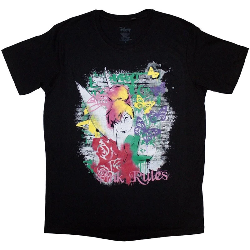 Image of Tinkerbell Mens Tink Rules T-Shirt in Black Size: Small Black Male S