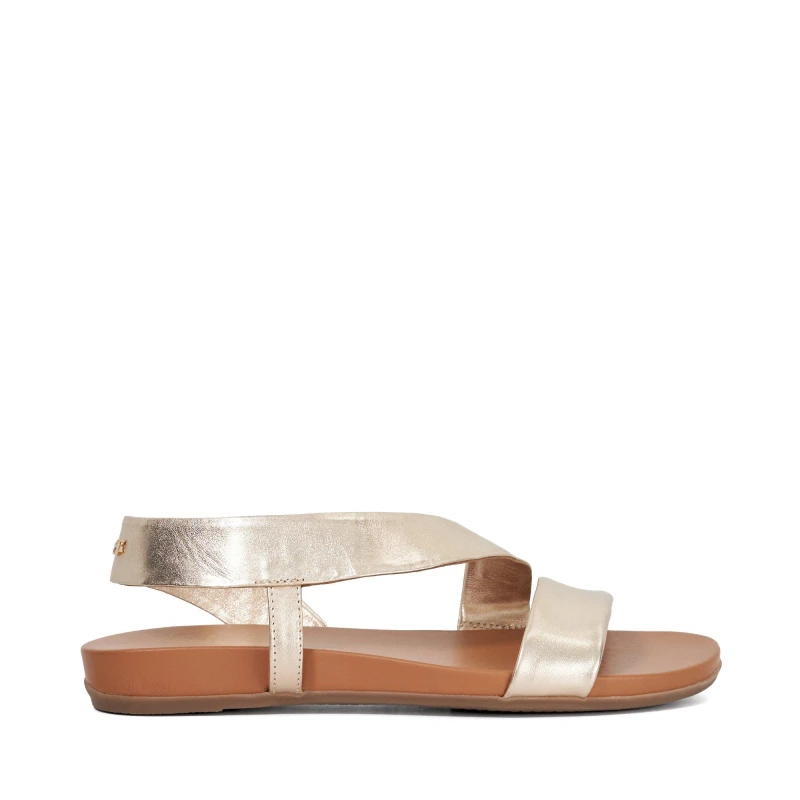 Image of Dune London Womens Lucina Flat Sandals Gold female 4 (37)