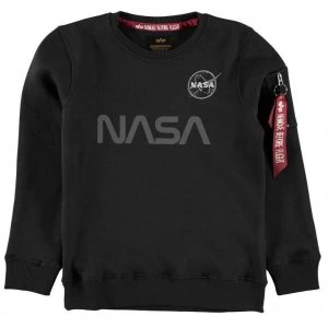 Image of Alpha Industries NASA Ref Crew Neck Sweater - Black 03