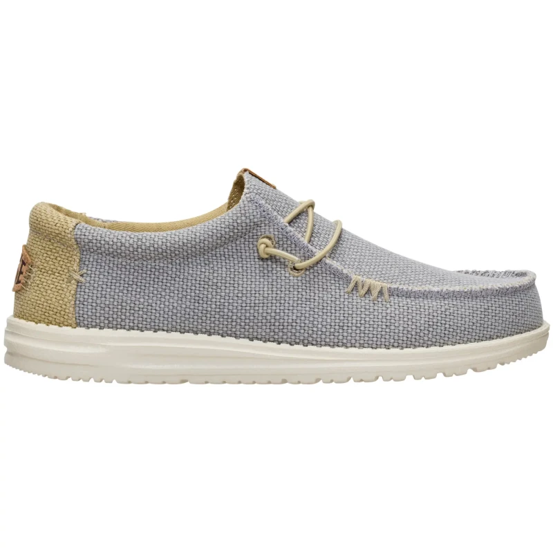 Image of HEYDUDE Mens Wally Braided Slip on Shoe in Grey Size: 9 Grey Male 9