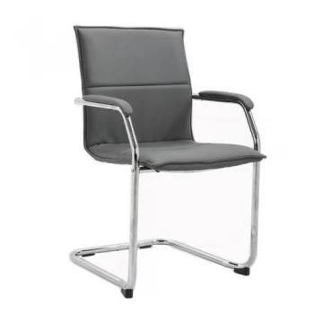 image of Essen stackable meeting room cantilever chair grey faux leather